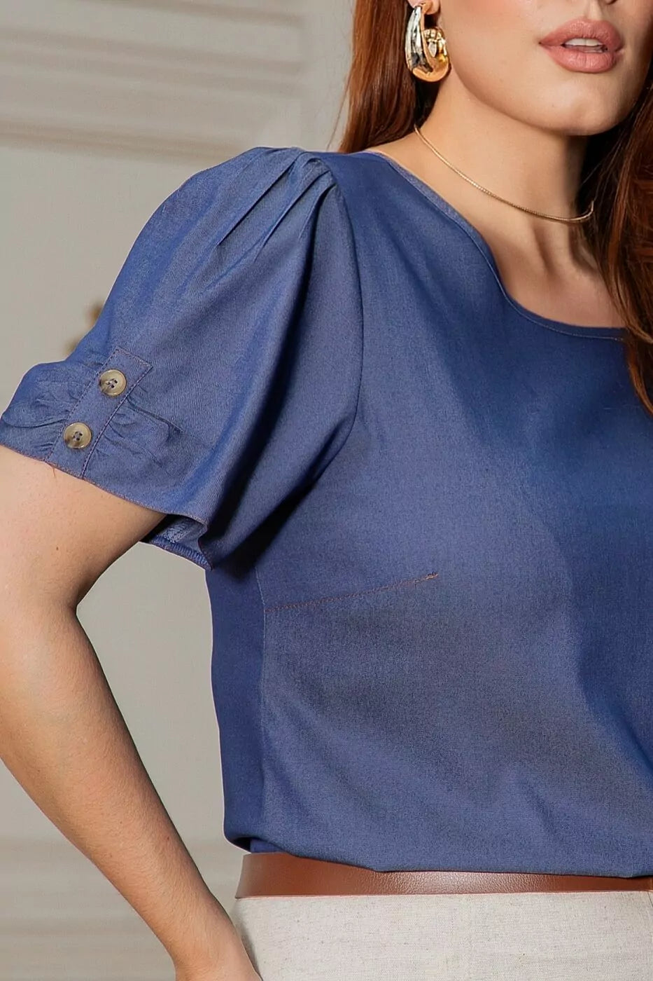 Blusa Mar Chambray Azul