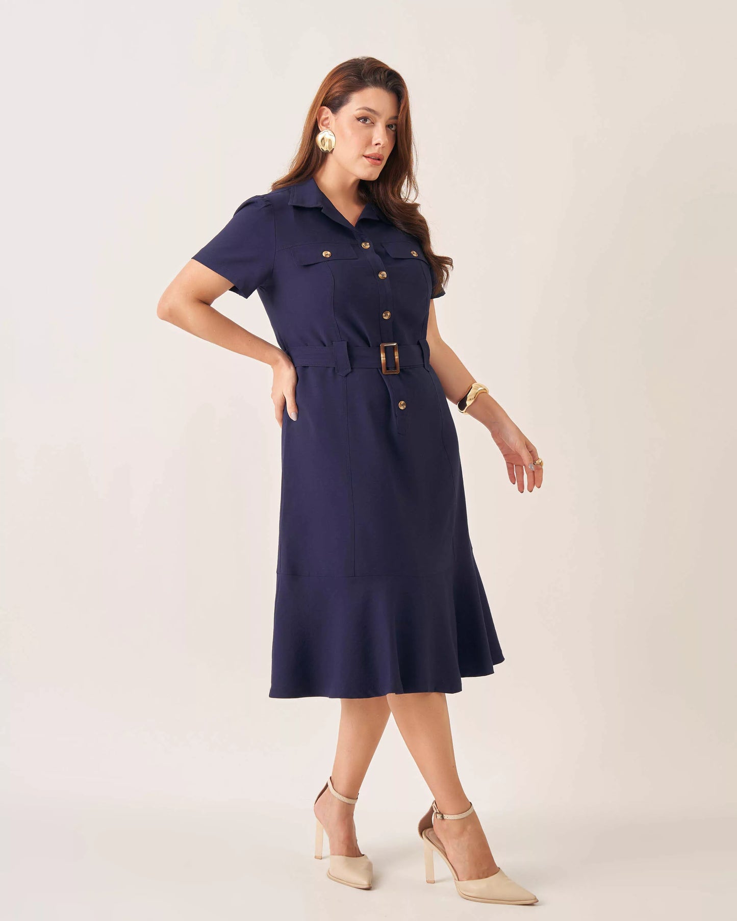 Vestido Mar Lourdes Marrom