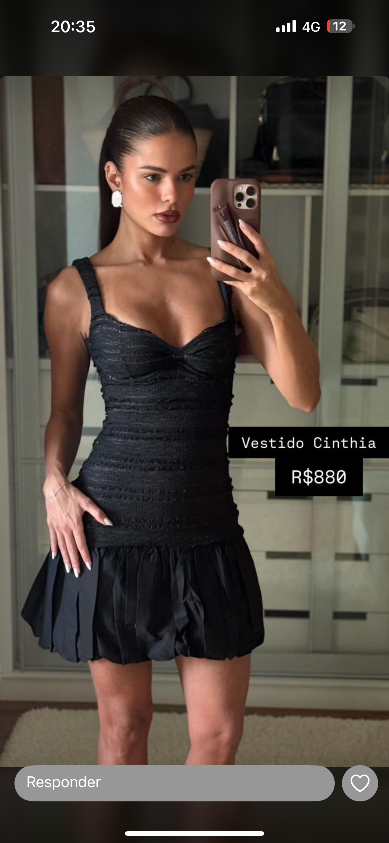 Vestido Cloude Cintia Preto