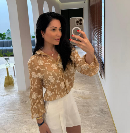 CAMISA CLOUDE LORENA BEGE