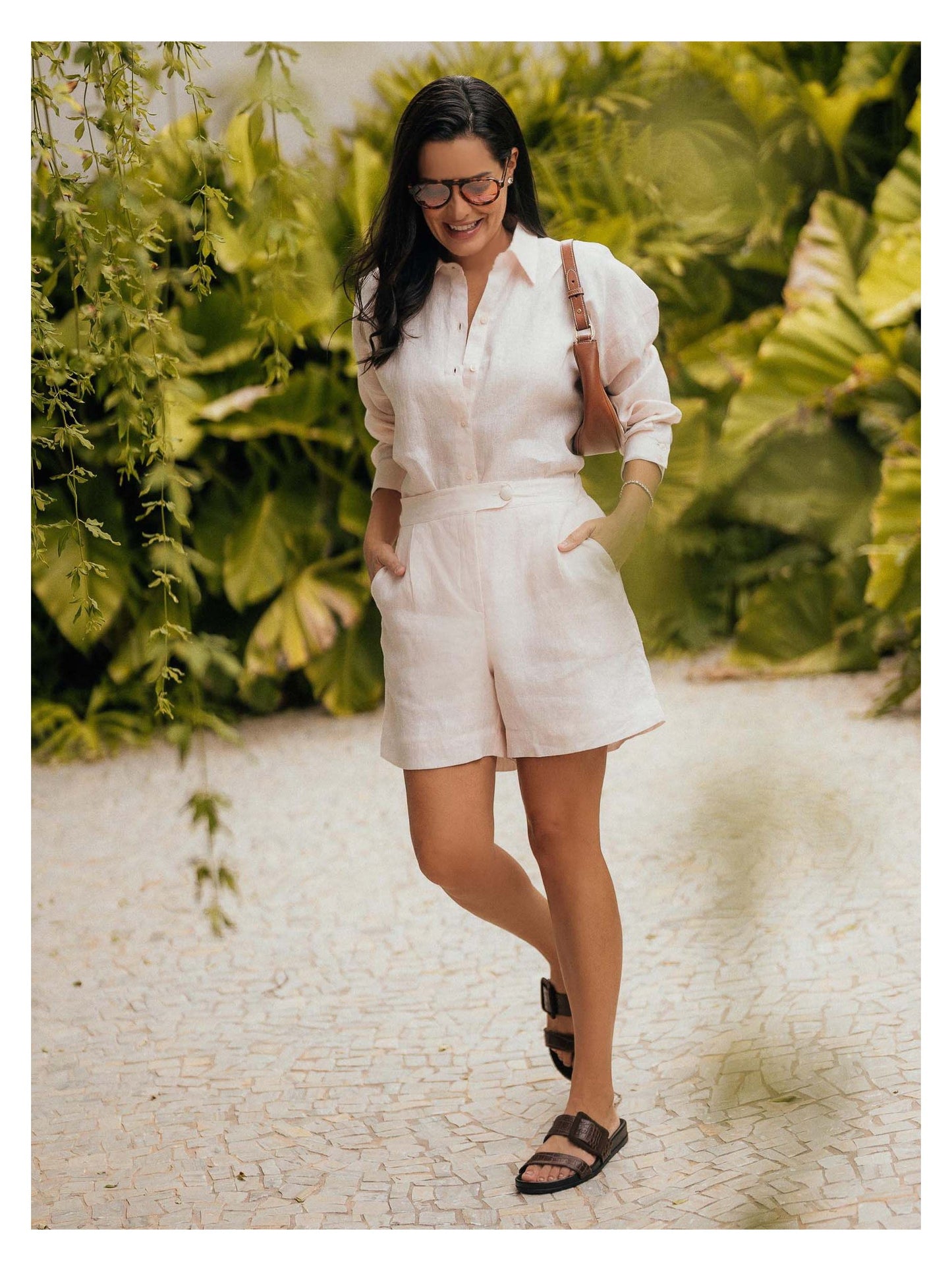 Conjunto Luzia Fazzolli Melissa Linho Rosa