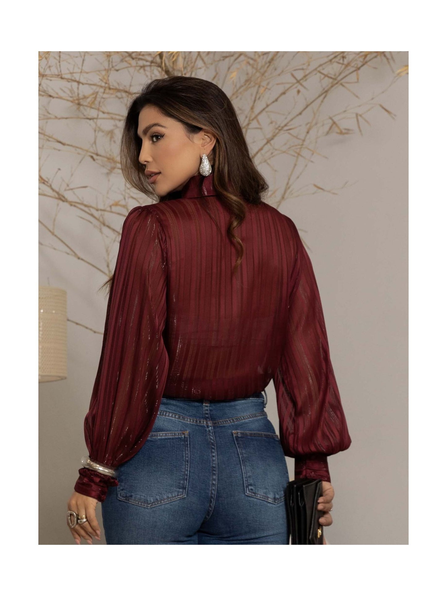 Camisa Luzia Fazzolli Taisi Vinho