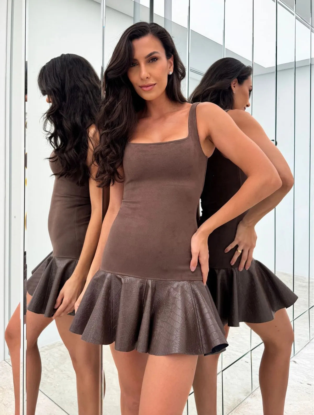 Vestido Cloude Clara Marrom
