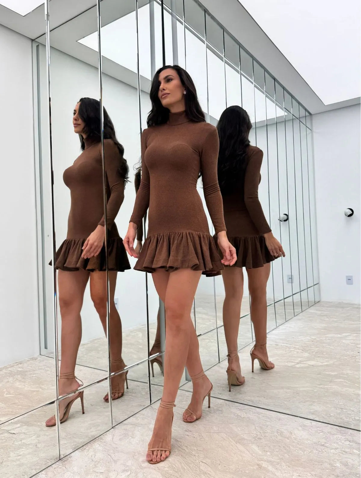 Vestido Cloude Lele Marrom