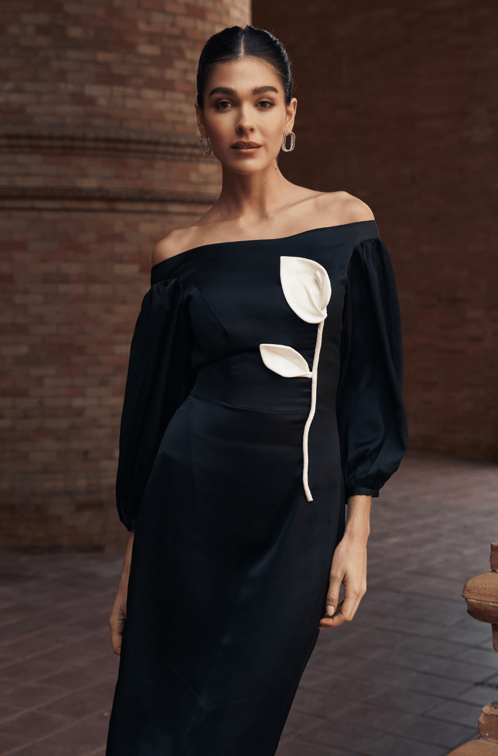 Vestido Dpsco Magnolia Preto/Branco