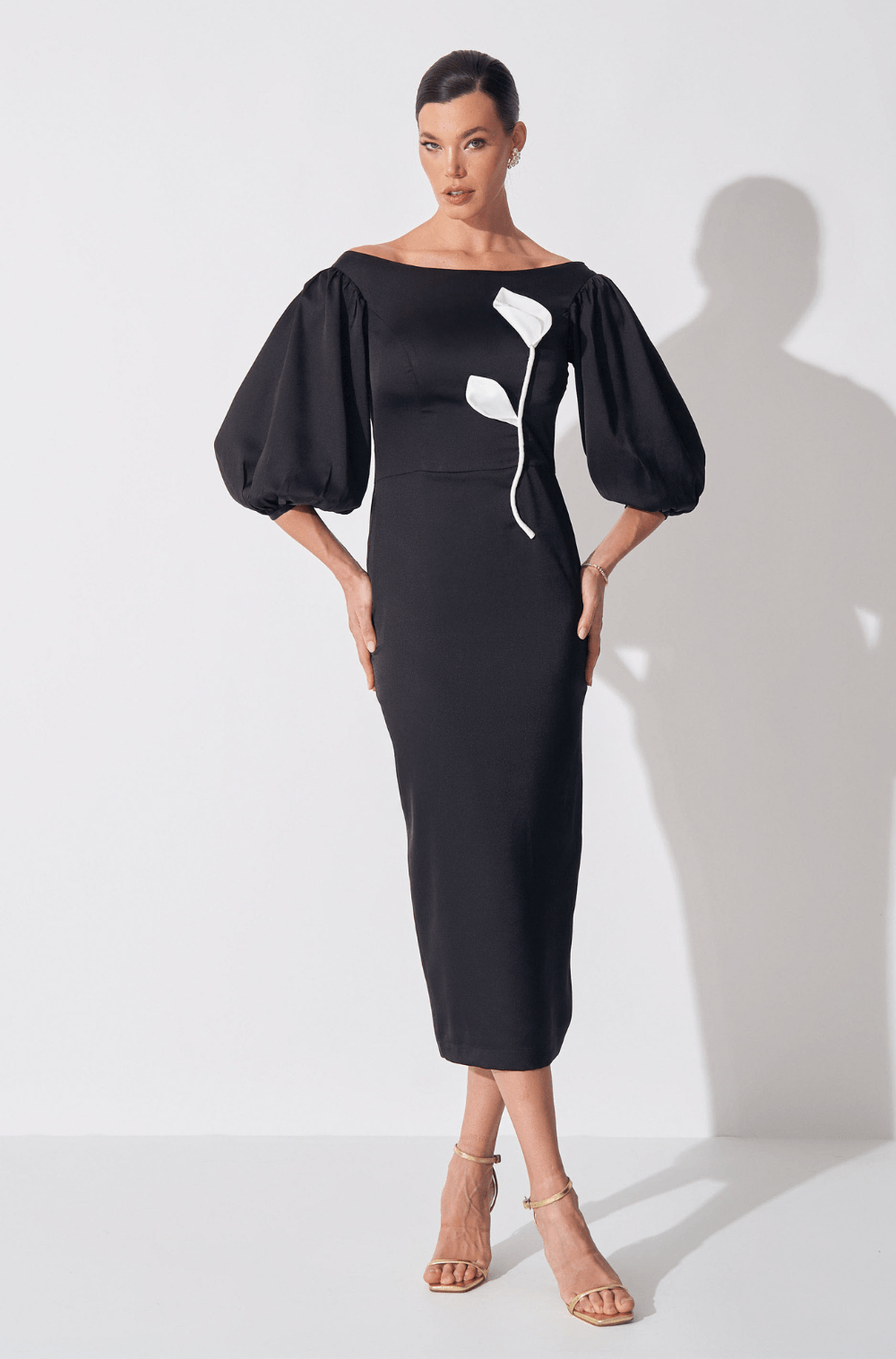 Vestido Dpsco Magnolia Preto/Branco