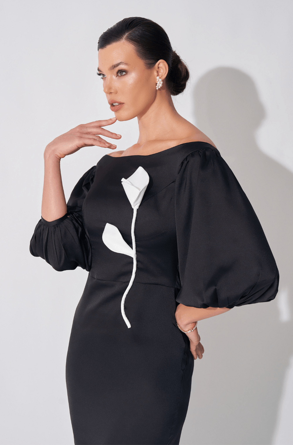 Vestido Dpsco Magnolia Preto/Branco