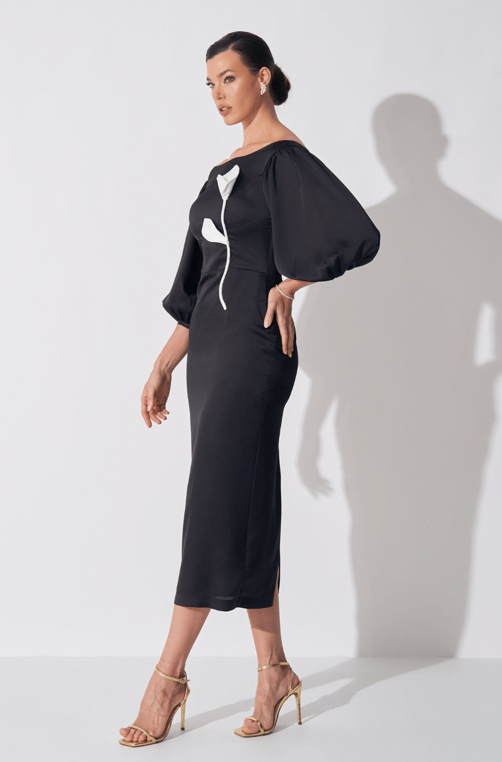 Vestido Dpsco Magnolia Preto/Branco