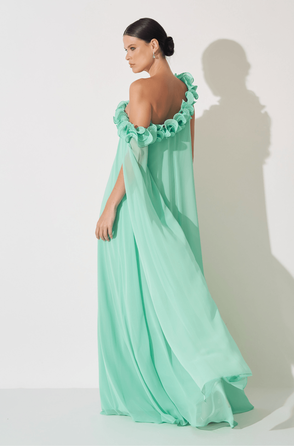 VESTIDO DPSCO LONGO MARIZA VERDE MENTA
