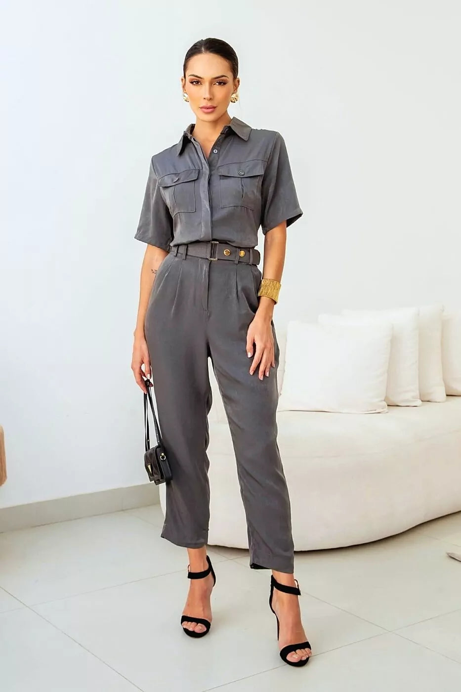 Conjunto Bel Aurora Cinza