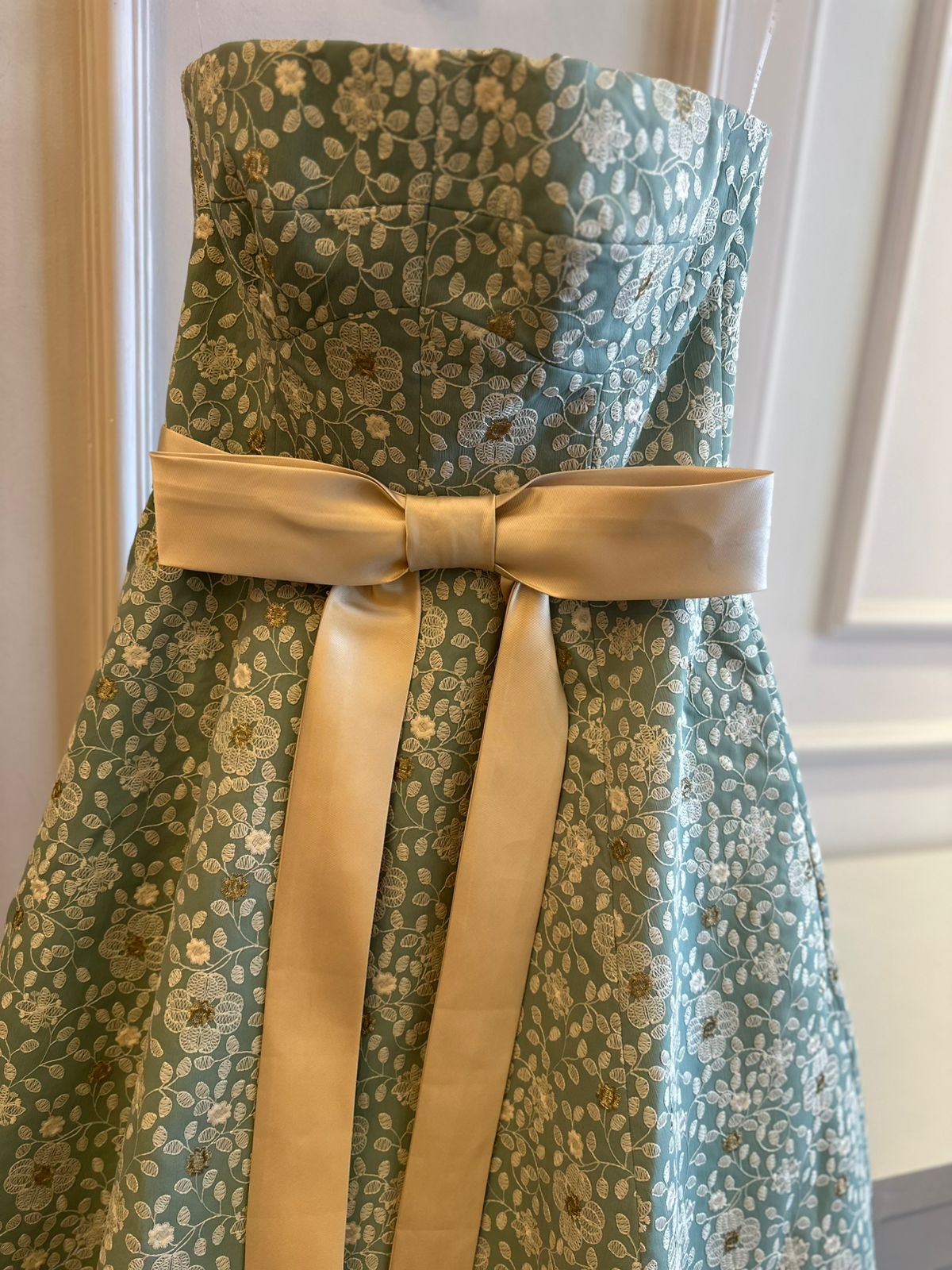 Vestido M.Rodarte Sem Alça Recortes Menta