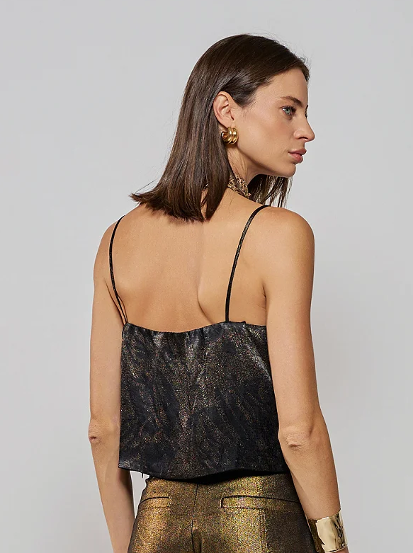 Blusa Raizz Jacquar Giorgina Preto