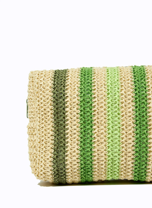 CLUTCH LELIS BLANC LISTRA VERDE