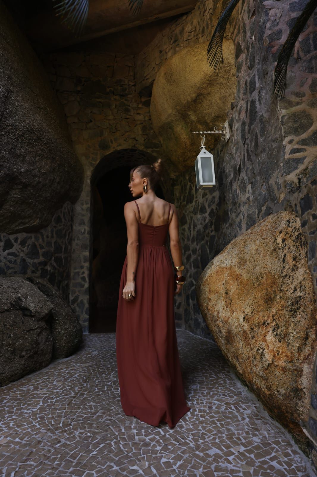 Vestido duplo sentido dominique marrom