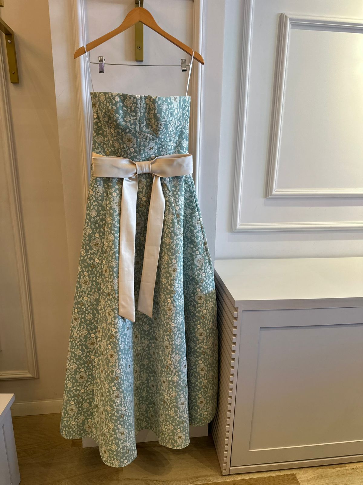 Vestido M.Rodarte Sem Alça Recortes Menta