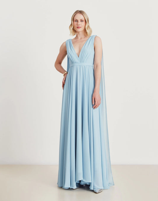 Vestido amissima longo justine azul