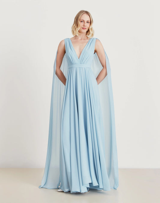 Vestido amissima longo justine azul