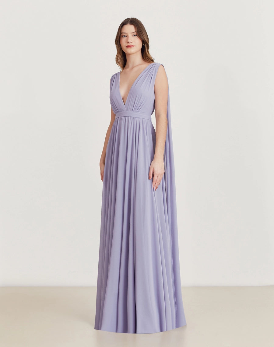 Vestido amissima longo justine roxo