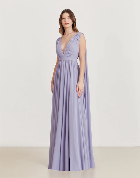 Vestido amissima longo justine roxo