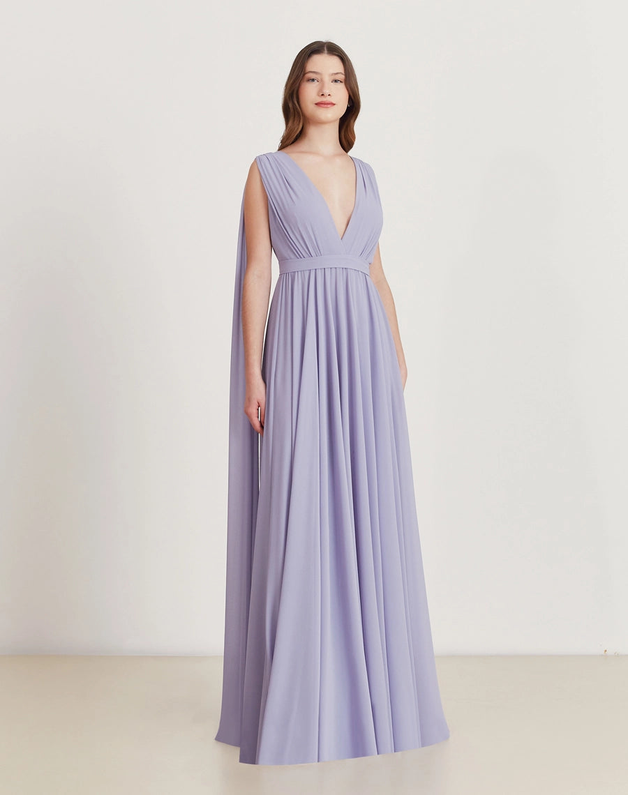 Vestido amissima longo justine roxo