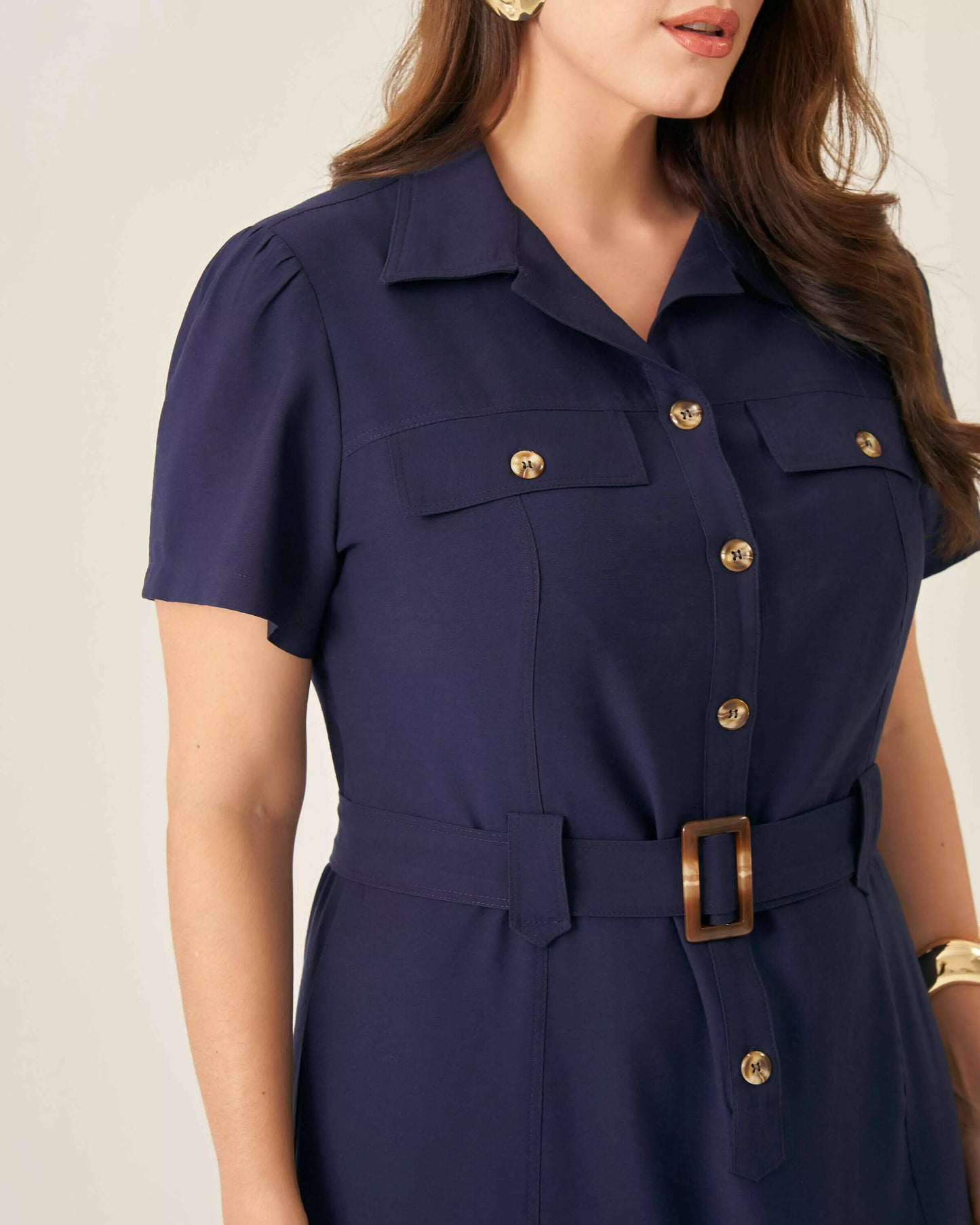 Vestido Mar Lourdes Marrom