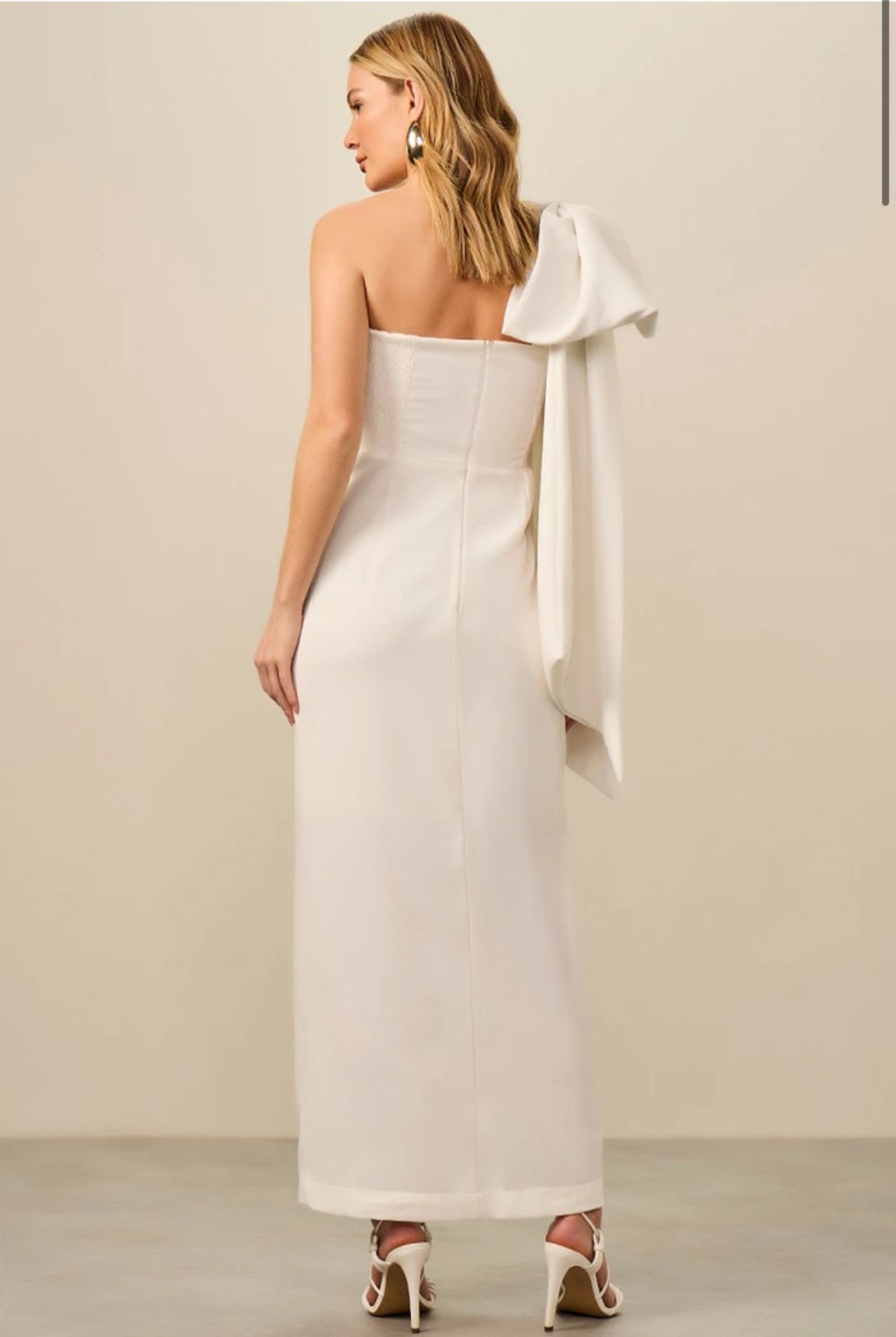 VESTIDO LULEG MIDI MAX LAÇO OFF WHITE