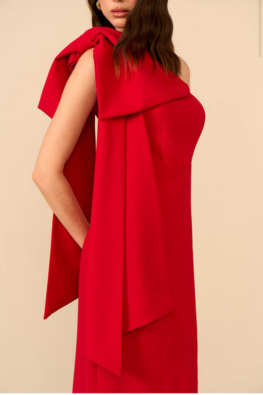 VESTIDO LULEG MIDI MAX LAÇO VERMELHO