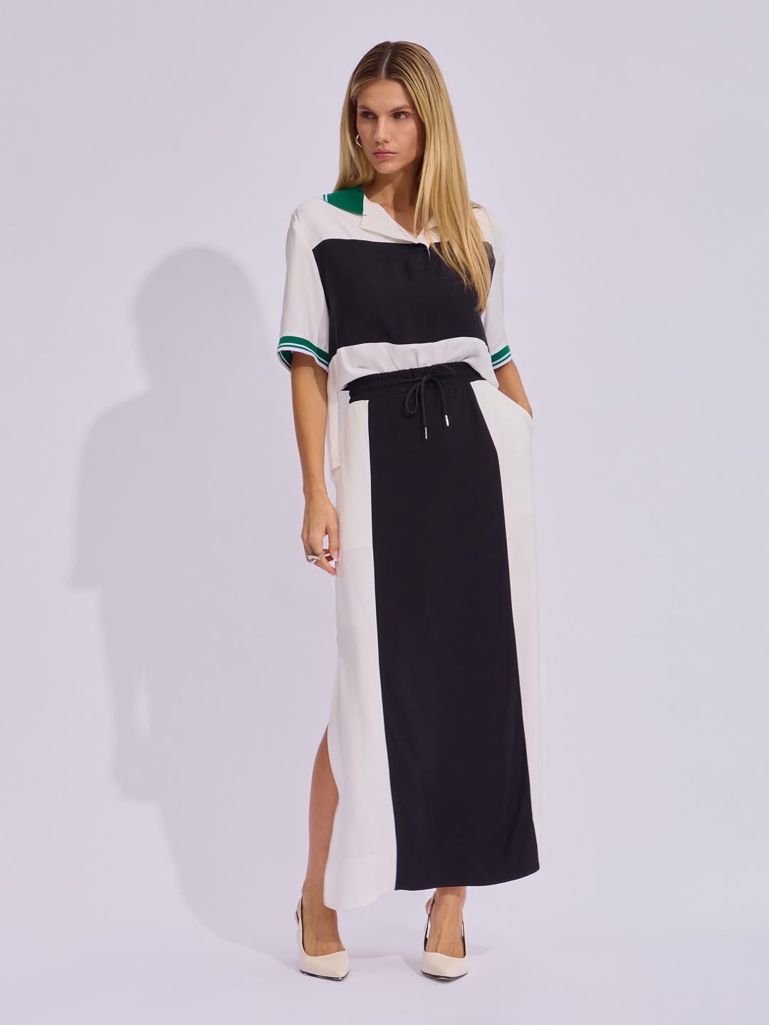 Conjunto Raizz Bicolor Nara Off White Preto