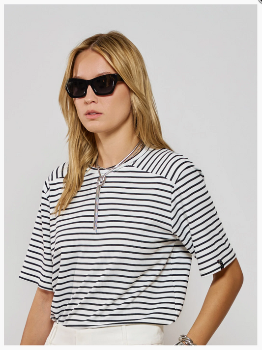 T-SHIRT RAIZZ LISTRADA MALHA CANELADA MARA