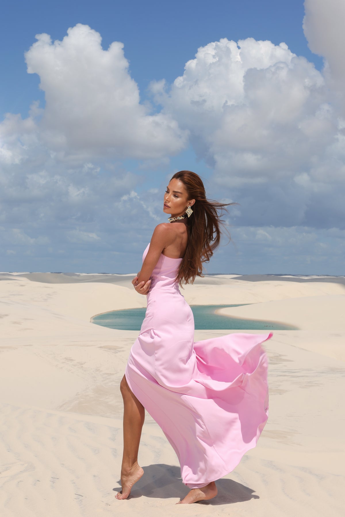 VESTIDO AMICCI FENDA ENVELOPE ROSA
