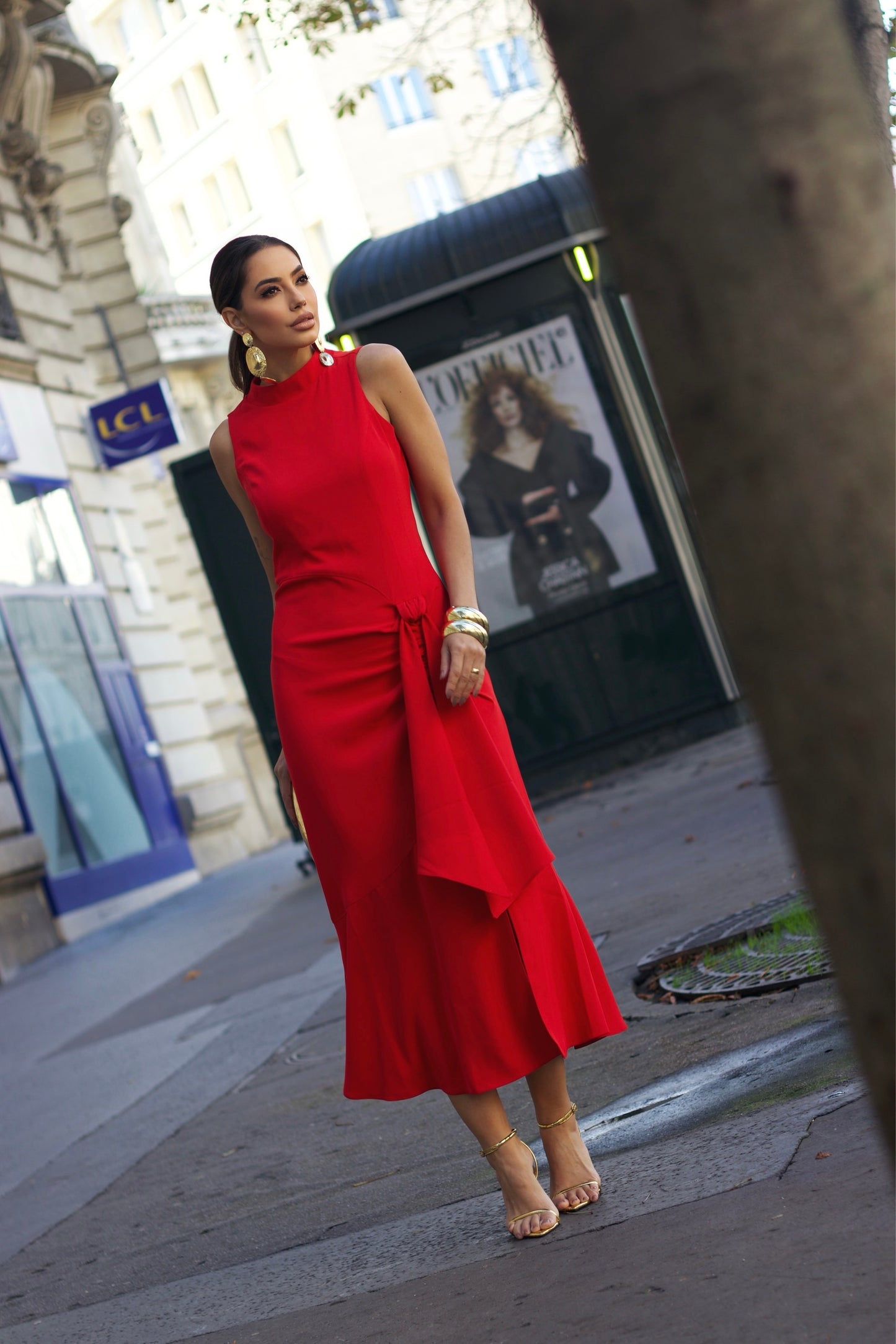 Vestido luzia fazzolli alfaiataria c amarração verm