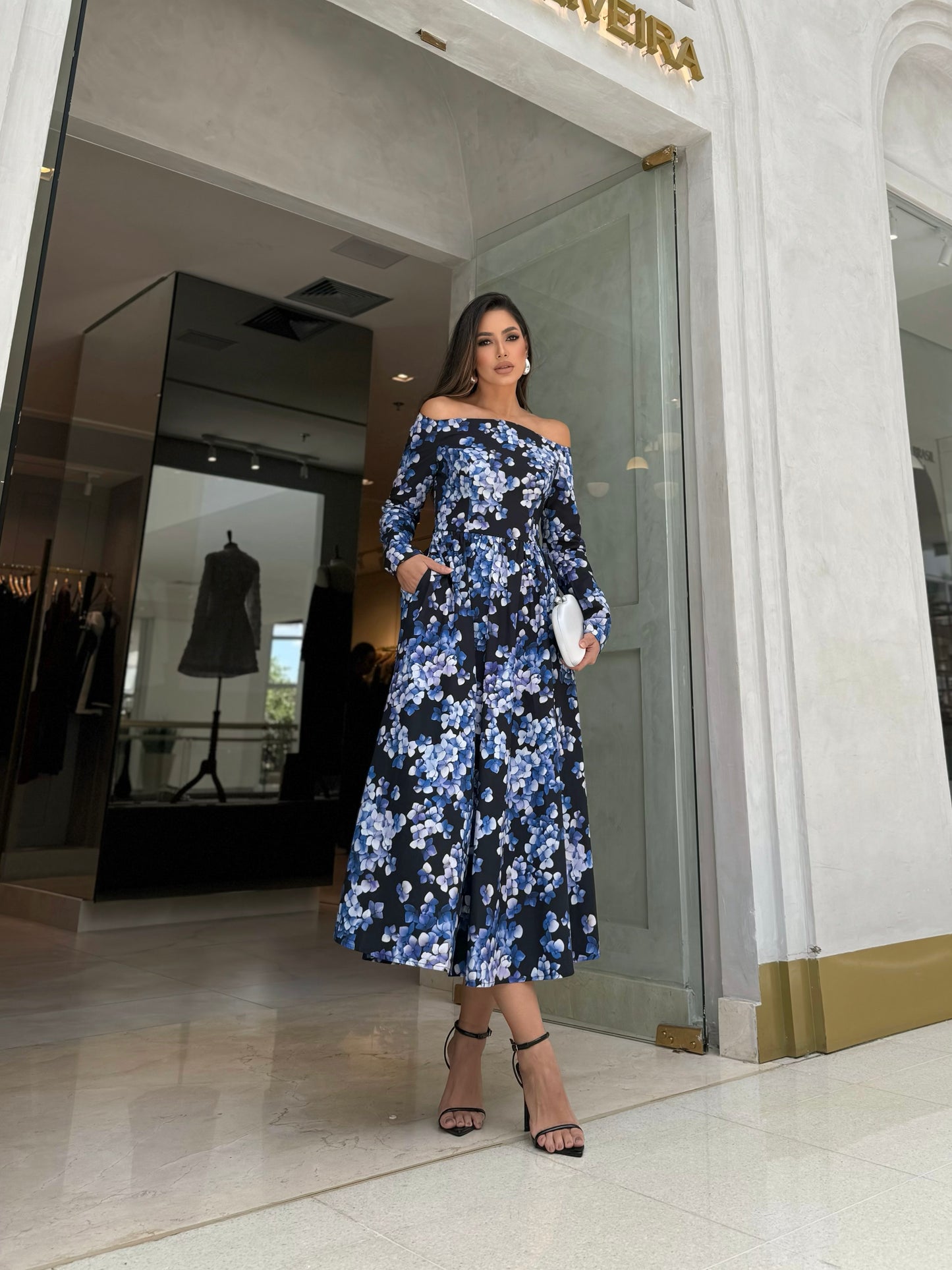 Vestido Lalibela Millie Midi Blaumeise