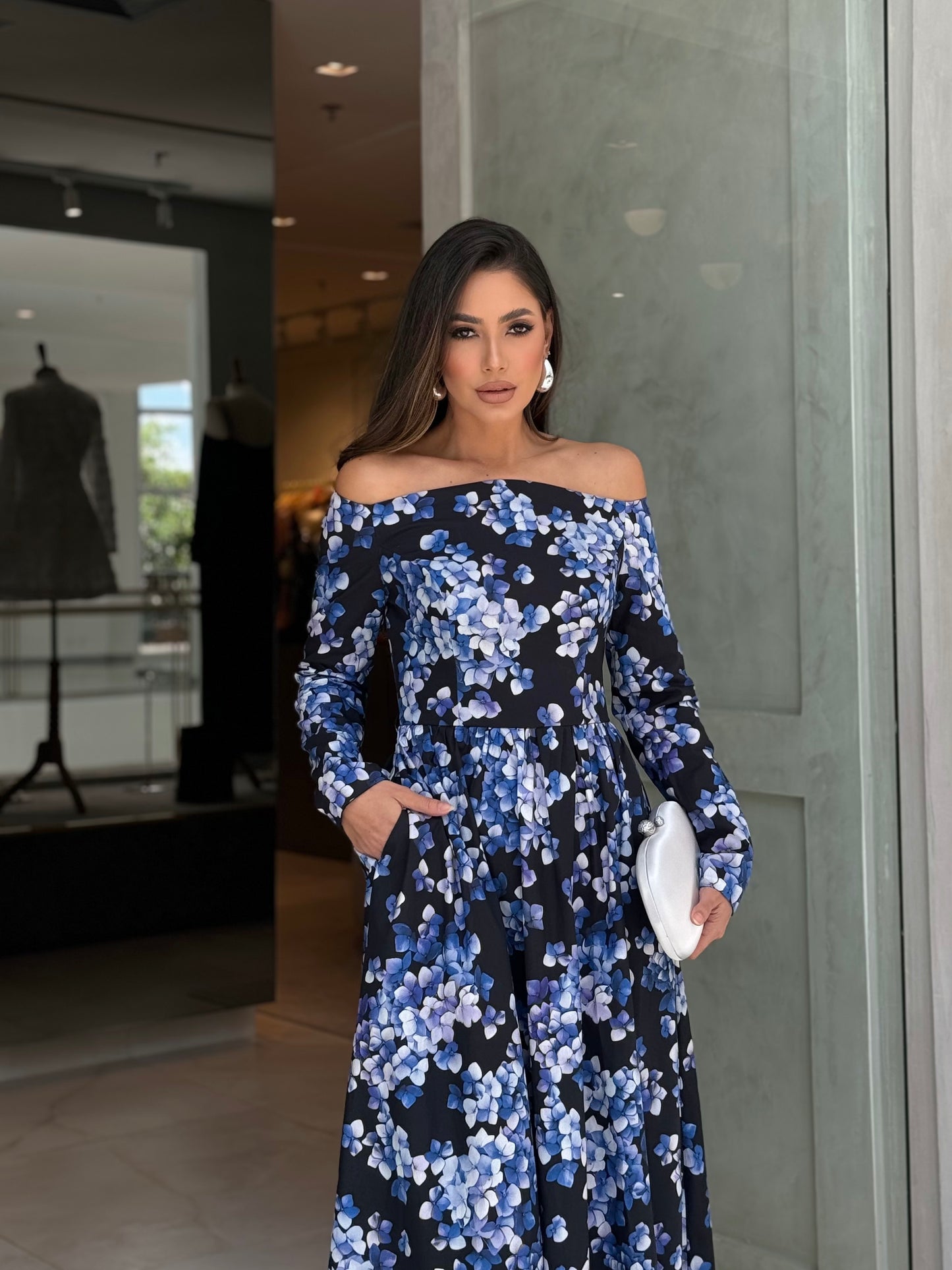Vestido Lalibela Millie Midi Blaumeise