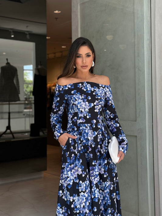 Vestido Lalibela Millie Midi Blaumeise