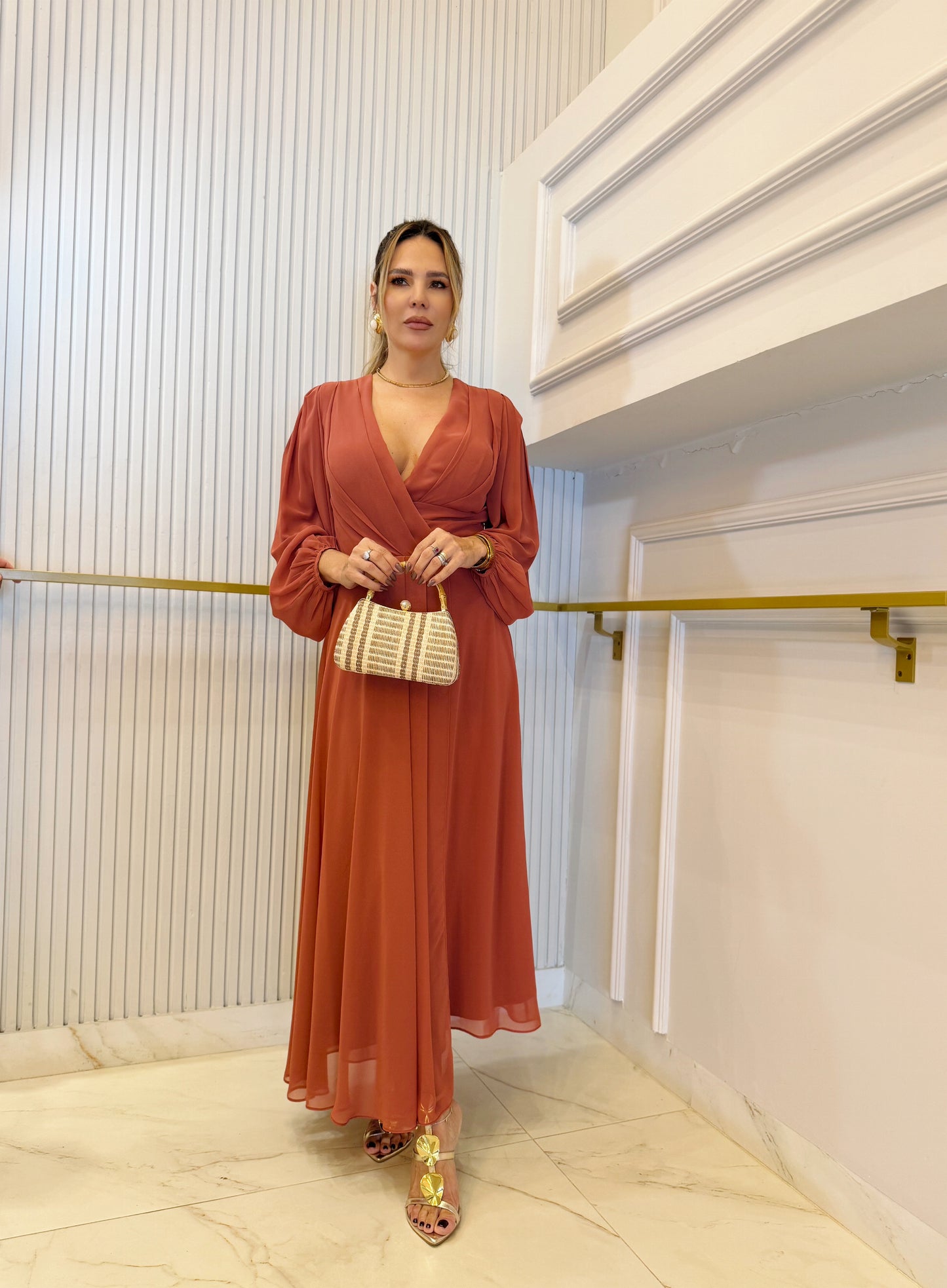 Vestido Dpsco Petra Terracota