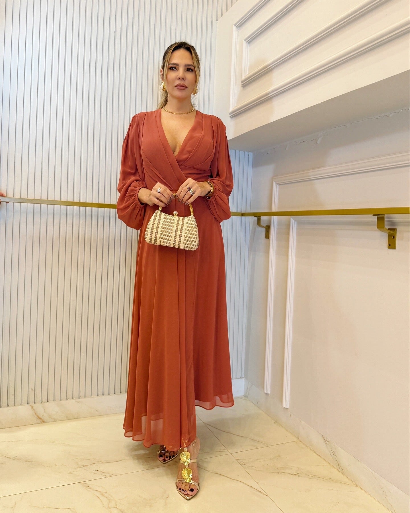 Vestido Dpsco Petra Terracota