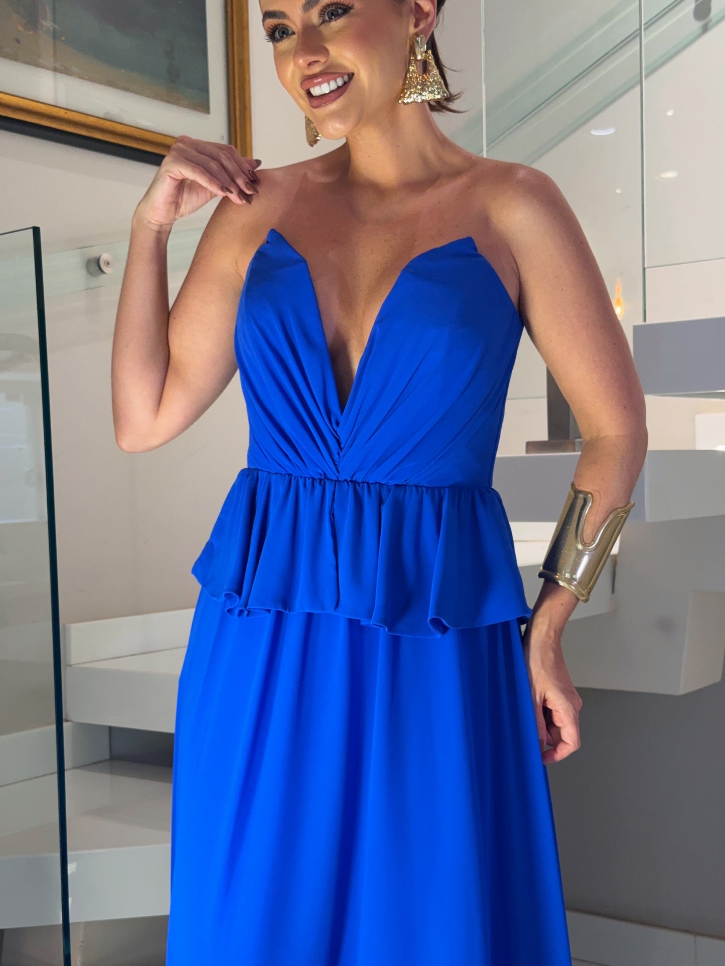 VESTIDO AVE RARA LONGO AURORA ROYAL
