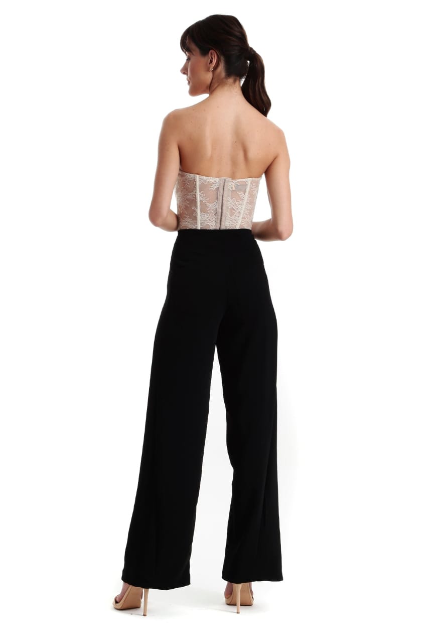 Top Fabiana Milazzo Corselet Preto Renda