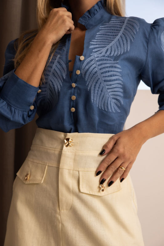 CAMISA FINNA CLAUDIA AZUL