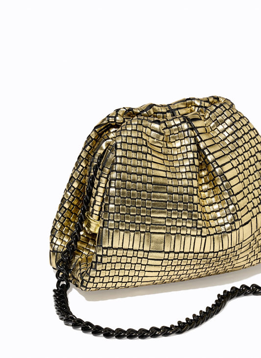 CLUTCH LE LIS BLANC DORA GOLD