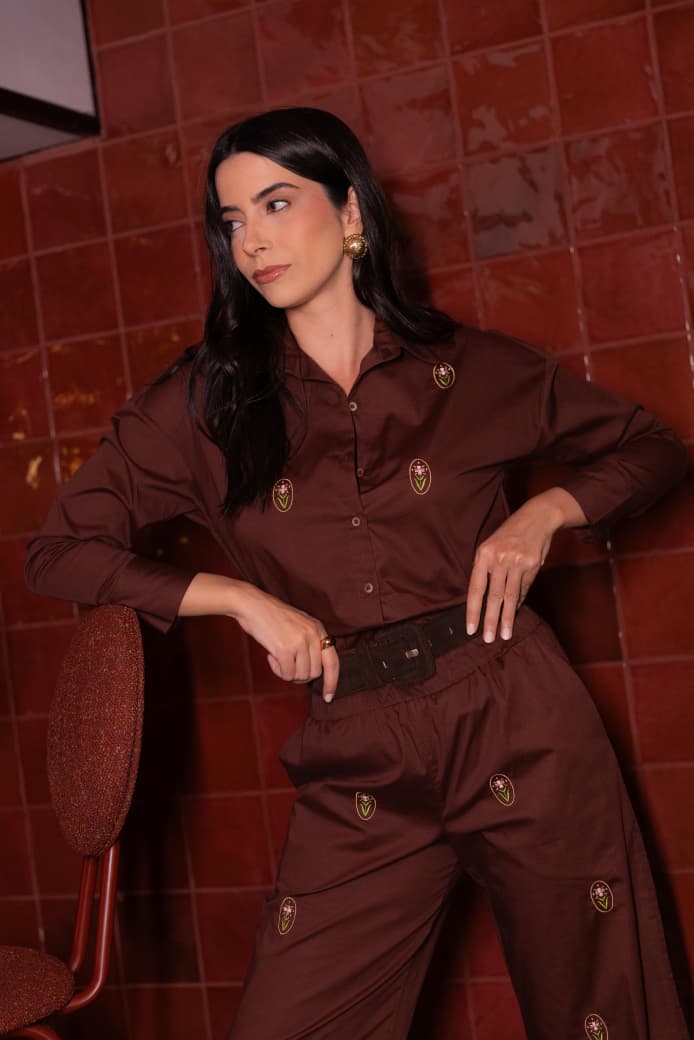 CONJUNTO FORTINA CM C ROSA MARROM