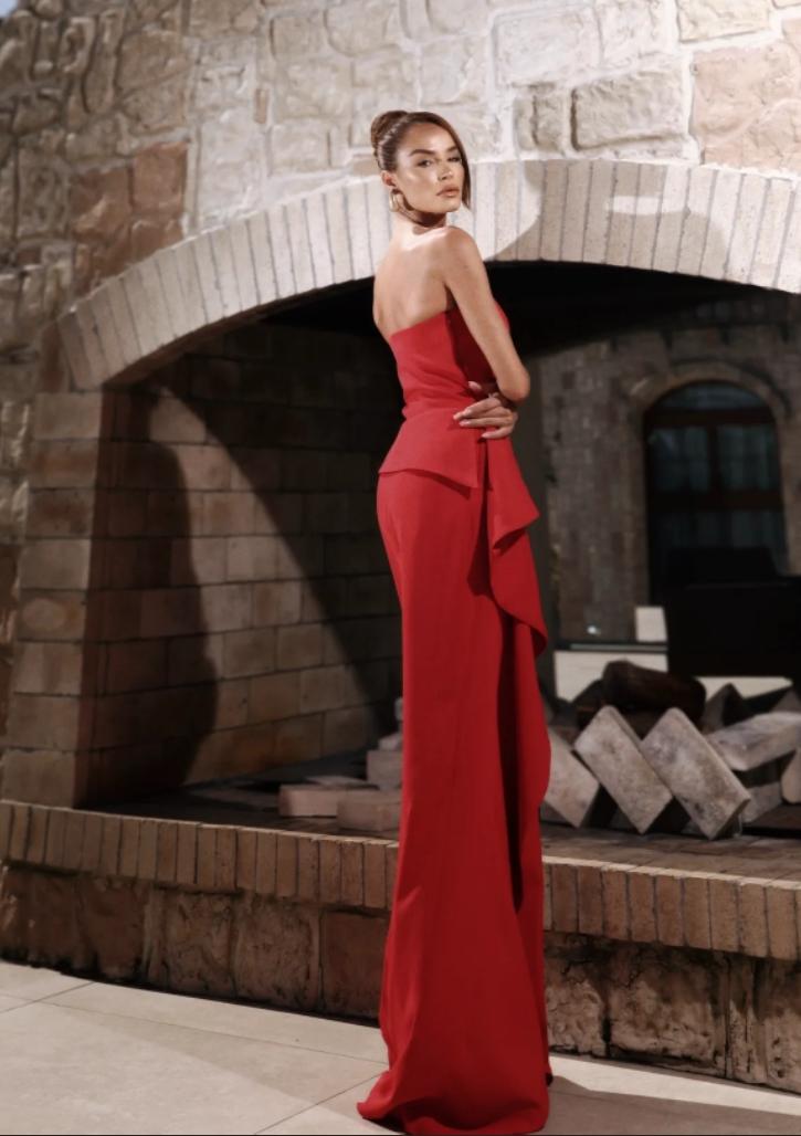 VESTIDO AMICCI ASSIMETRICO VERMELHO