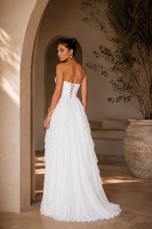 VESTIDO SRBRAND LONGO TRANÇADO COSTAS BRANCO