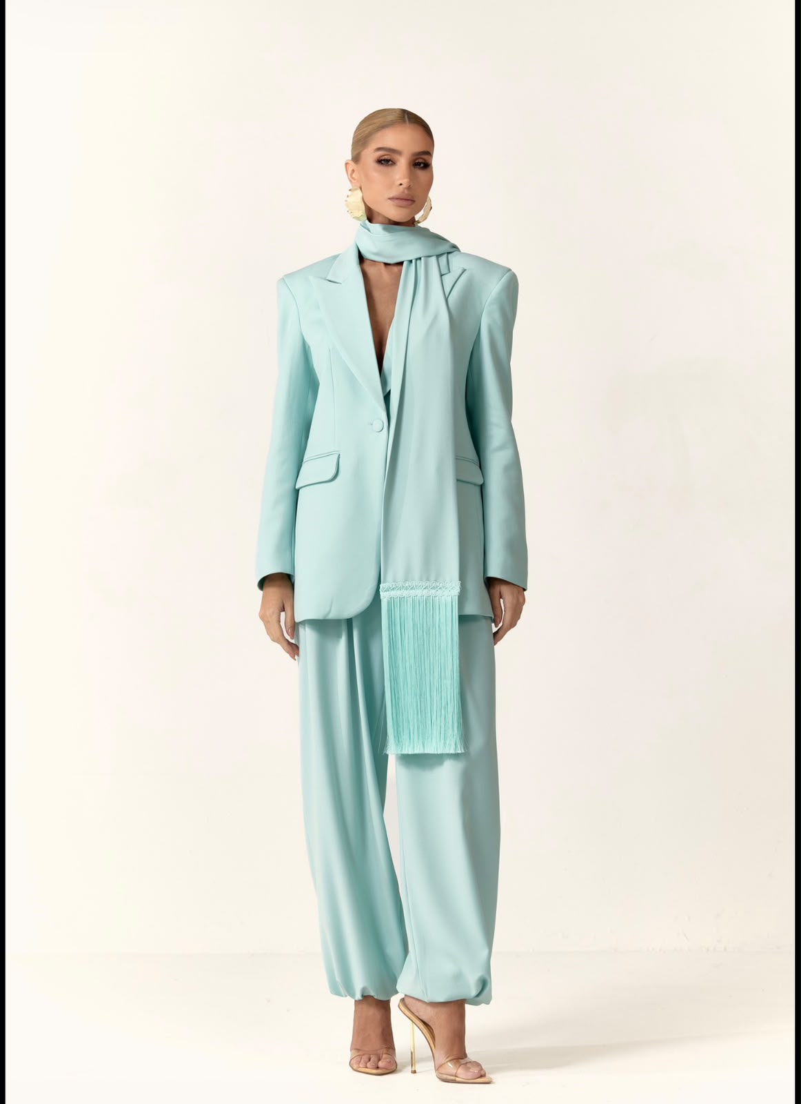 CONJUNTO CLOSET DELUXE ALF.BLAZER C ECHARPE FRANJA