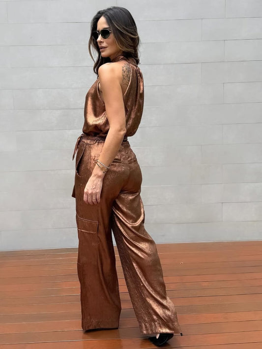 CONJUNTO RAIZZ MARROM SHIMMER BRILHO