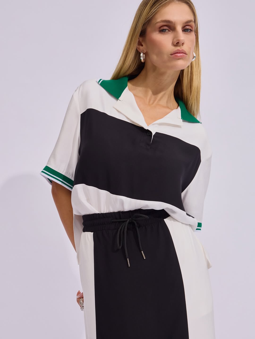 Conjunto Raizz Bicolor Nara Off White Preto