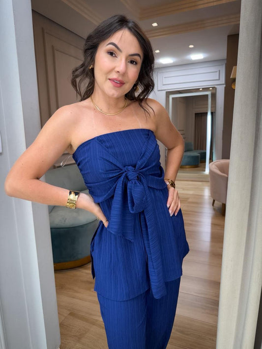 CONJUNTO RAIZZ WHISPER BLUSA NO FRONTAL AZUL