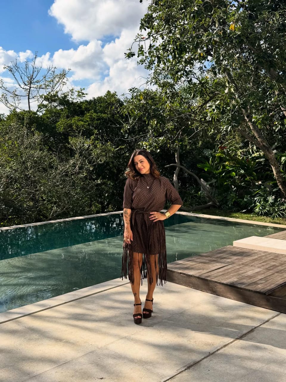 Vestido Raizz Liandra Marrom Cinto