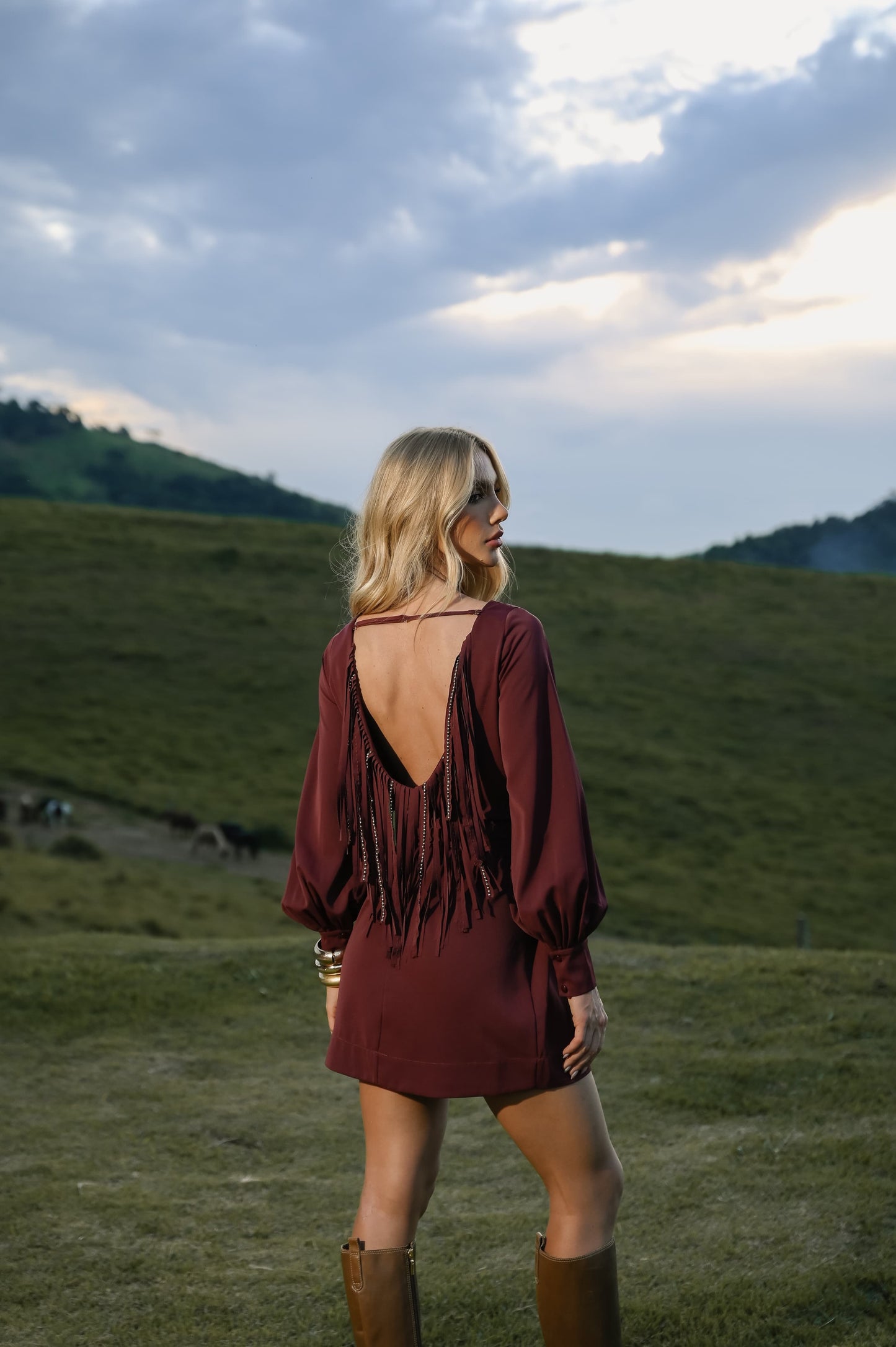 Vestido Desnude Leidy Marrom