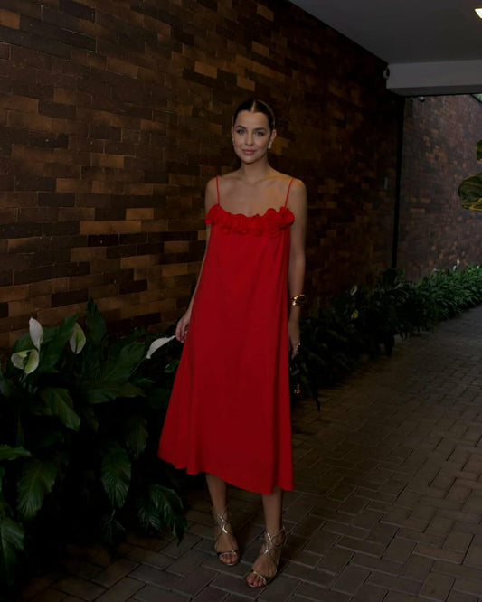 Vestido Cláudia Oliveira Dama Vermelho